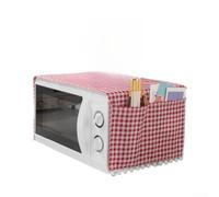 Couvre Assiette Micro-Onde en pour coton Polyester - Couvercle Anti-Éclaboussures Réutilisable avec Sortie de Vapeur pour Chauffage Alimentaire - Gris Trapèze 26cm(Red plaid)