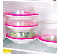Couvre Assiette Polypropylène Transparent 19.5*4.5cm couvercle de plaque micro-ondes 3PCS