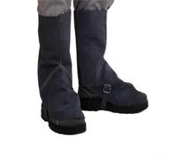 Couvre-bottes de soudage en cuir de vache résistant à la chaleur, ignifuge, pour soudure, coupe, forge, équipement de sécurité industrielle, unisexe (bleu foncé)