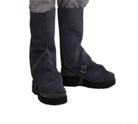 Couvre-bottes de soudure en cuir de vachette résistant à la chaleur avec sangles de sécurité pour soudure, coupe, forge et travail des métaux, tiges de protection pour chaussures (blanc grisâtre