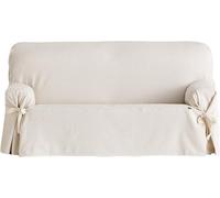 Couvre-canapé extensible en coton, couleur écru (00-écru), dimensions 230 x 180 x 70 cm, pour canapé 3 places, modèle Silecomplaza Bianca. Quantité : 1