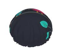 Couvre-cheveux pour la douche avec imprimé hiboux mignons, bonnet de douche réglable, grand bonnet de douche imperméable et élégant