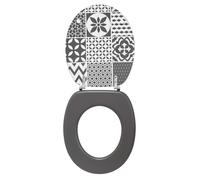 Couvre-cuvette en MDF, forme U, dimensions 43x37,5x6,5 cm, finition carrelage ciment mat