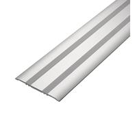 Couvre joint de dilatation aluminium argenté mat autocollant (L= 250cm, l= 80 mm)