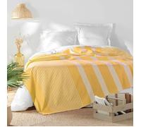Couvre lit 1 personne 180 x 220 cm coton/polyester tisse adele Curry