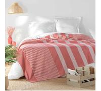 Douceur d'Intérieur Couvre-lit 1 personne Adèle tissé imprimé coton/polyester 180 x 220 cm Rose