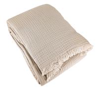 Couvre-lit 150x200 cm 100% coton collection PAROS beige chanvre