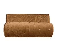 Couvre-lit 180x240 GIPSY velours piquage points brodés marron Camel