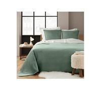 Couvre-Lit & 2 Housses de Coussin Mylene 220x240cm Vert Cèdre