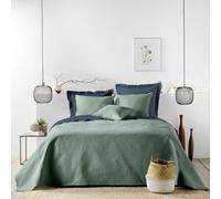 Couvre-Lit & 2 Housses de Coussin Romane 240x260cm Vert Cèdre
