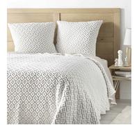 Couvre lit 2 pers matelassé + 2 housses 60x60 220 x 240 cm jersey/microfibre Joana