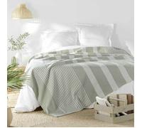 Couvre lit 2 personnes 240 x 260 cm coton/polyester tisse adele Sauge