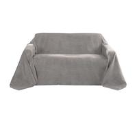 Beautissu Couverture Plaid Couvre-lit Similicuir pour lit Double Sofa jeté | 210x280cm gris de canapé ou aspect daim Romantica