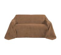 Plaid Beautissu Romantica de 210 x 280 cm en imitation daim, pour jeté de canapé ou couvre-lit, Polyester, marron foncé, 210x280 cm