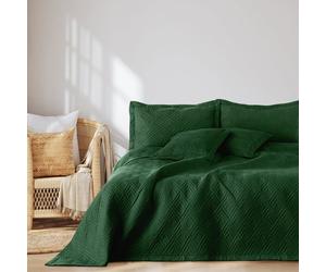 Couvre-lit 220 x 240 cm - Couvre-lit ultrasonique matesé - Polyester Ophelia - Vert Ophelia Vert Foncé 220x240 cm 220x JETEE DE LIT