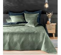 Douceur d'Intérieur – Couvre-lit matelassé Solange-Cèdre 240x260cm + 2 taies 60x60cm microfibre