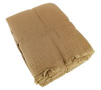 Couvre-lit 260x240 cm 100% coton collection PAROS marron houblon