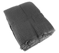 Couvre-lit 260x240 cm 100% coton collection PAROS noir caviar