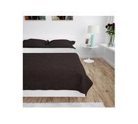 vidaXL Couvre-lit à double face matelassé 170 x 210 cm Crème et marron