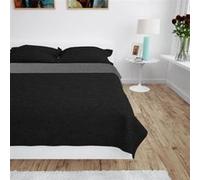 Couvre lit à double face matelassé 170 x 210 cm Gris et noir Noir G
