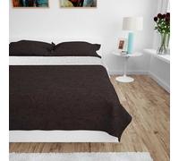 vidaXL Couvre-lit à Double Face Matelassé Dessus-de-lit Literie Chambre à Coucher Maison Intérieur Lavable en Machine 230x260 cm Crème et Marron