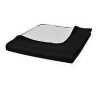 vidaXL Couvre-lit à double face matelassé Noir/Blanc 170x210 cm 130886