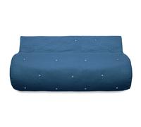 Couvre lit capitonné en mousseline de coton 180x240 cm ANDROS bleu marine