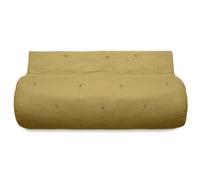 Couvre lit capitonné en mousseline de coton 180x240 cm ANDROS jaune jasmin