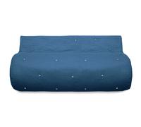 Couvre lit capitonné en mousseline de coton 260x240 cm ANDROS bleu marine