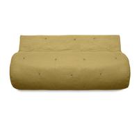 Couvre lit capitonné en mousseline de coton 260x240 cm ANDROS jaune jasmin