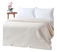 Couvre lit crème matelassé motif en relief 230 x 260 cm