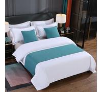 Couvre-lit de luxe et jeté décoratif, adapté à la décoration du pied de lit sur des lits simples, jumeaux, queen et king-size.(Cyan (B),50x210 cm)