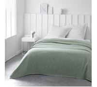 Couvre lit double ""Essential"" en coton - Vert celadon - 220 x 240 cm