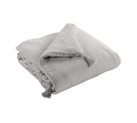 Couvre-lit double gaze de coton gris 150x150 cm - Gris - Terre de Nuit