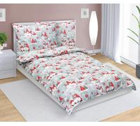 Couvre-lit en coton pour enfants - Noël - 140x200 cm, 70x90 - gris, rouge