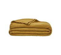 Couvre lit en gaze de coton moutarde 260x240