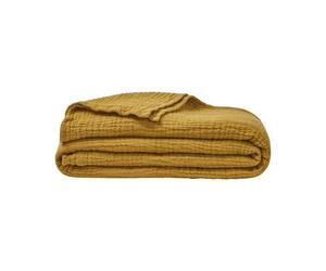 Couvre lit en gaze de coton moutarde 260x240