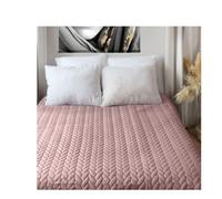 Couvre-lit en microfibre effet tresse 240 x 220 cm Rose