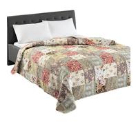 Couvre-lit en patchwork Dakota au design vintage - Pour lit double - Style patchwork - 220 x 240 cm 220 x 240 cm# JETEE DE LIT