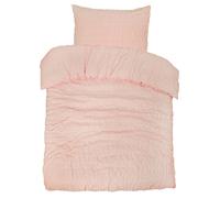 Couvre-lit en seersucker de luxe - Une personne - Rose pêche