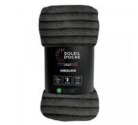Couvre Lit Flanelle Et Velours 220x240 Cm Himalaya Anthracite, Par Soleil D'ocre
