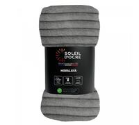 Couvre Lit Flanelle Et Velours 220x240 Cm Himalaya Gris, Par Soleil D'ocre