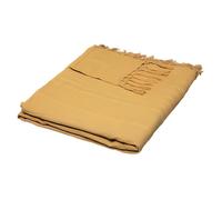 Couvre-lit, Jeté de lit en coton coloris jaune ocre - longueur 250 x profondeur 230 x hauteur 0,1 cm