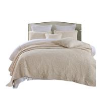Couvre Lit Matelassé 2 Personnes,3 Pièces Couvre Lit 220x240/240x260CM Coton Jacquard Motif, Super Doux et Confortable Boutis avec 2 Taies d'oreiller 50x70cm pour Toute L'Année(N35,240x260CM(2*50x70CM
