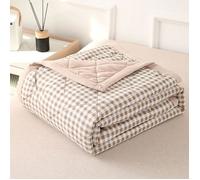 Couvre Lit Matelassé, Chèque Couvre-Lit Couverture de Lit pour Toutes Les Saisons Jeté de Lit Dessus de Lit Courtepointe Label