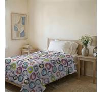 Couvre-lit matelassé d’été Ligne Basic Made in Italy en Microfibre Douce imprimée - Couette Printemps-été mi-Saison - Cerchi astratti, Simple 160x240 cm