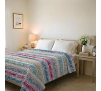 Couvre-lit matelassé d’été Ligne Basic Made in Italy en Microfibre Douce imprimée - Couette Printemps-été mi-Saison - Love Lines, Double 250x240 cm
