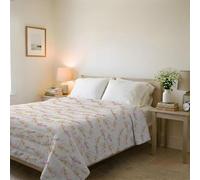 Couvre-lit matelassé d’été Ligne Karma Made in Italy en Microfibre Douce imprimée - Couette Printemps-été mi-Saison - Bouquet Rosa, Double 250x240 cm
