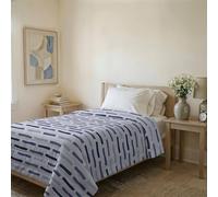 Couvre-lit matelassé d’été Ligne Karma Made in Italy en Microfibre Douce imprimée - Couette Printemps-été mi-Saison - Fun blu, 1 Place et demie 200x240 cm