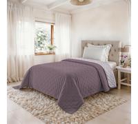 Couvre-lit matelassé d’été Water Washed, Couvre-lit en Microfibre, matelassé et rembourré 100 g, Couverture lit Simple 160x250 cm - Elderberry/ORCHIDEA